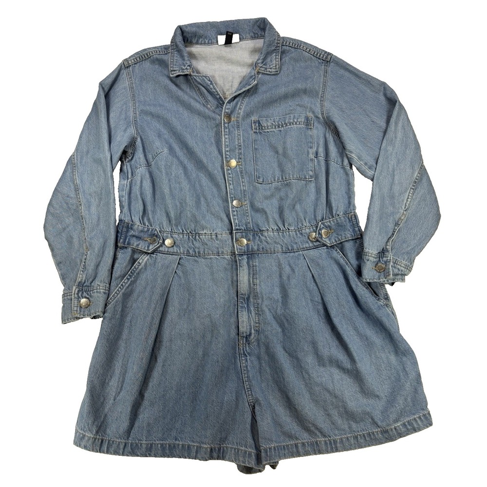 Universal Thread Y2K 90's‎ Women's 17 Long Sleeve Denim Romper Festival Urban